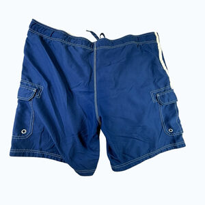 OP Ocean Pacific Board Shorts Mens XL Blue Swim Trunks Cargo Pockets Surf